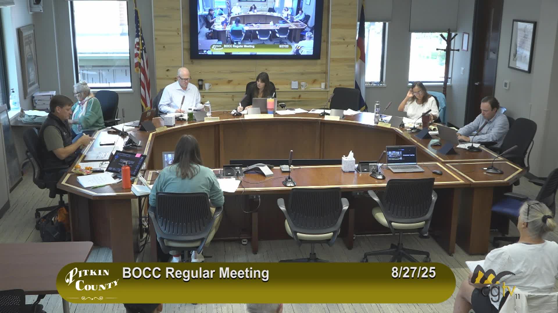 Thumbnail image for Pitkin County BoCC Regular Meeting 8/27/25