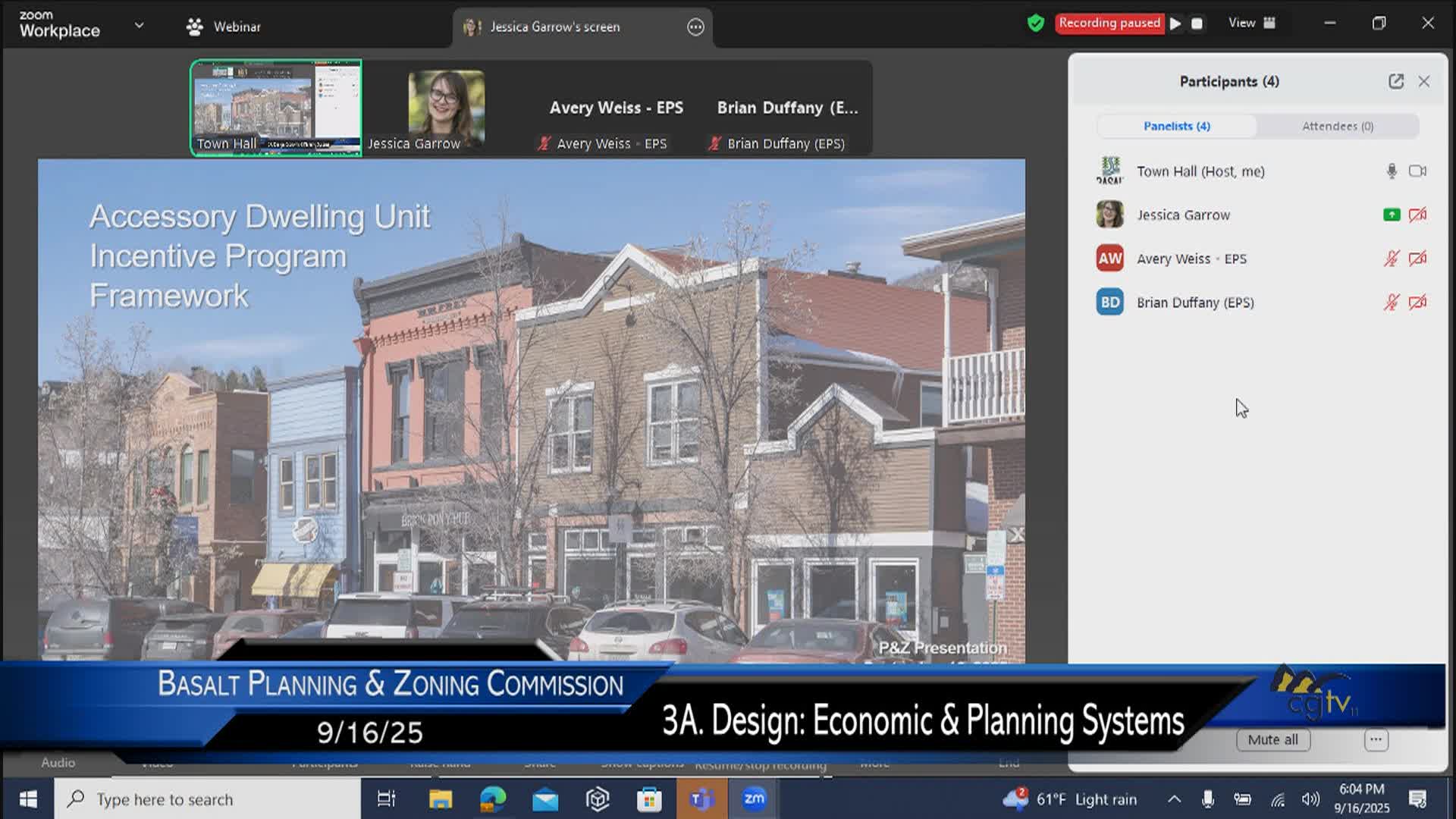 Basalt Planning & Zoning Commission Meeting 9/16/25