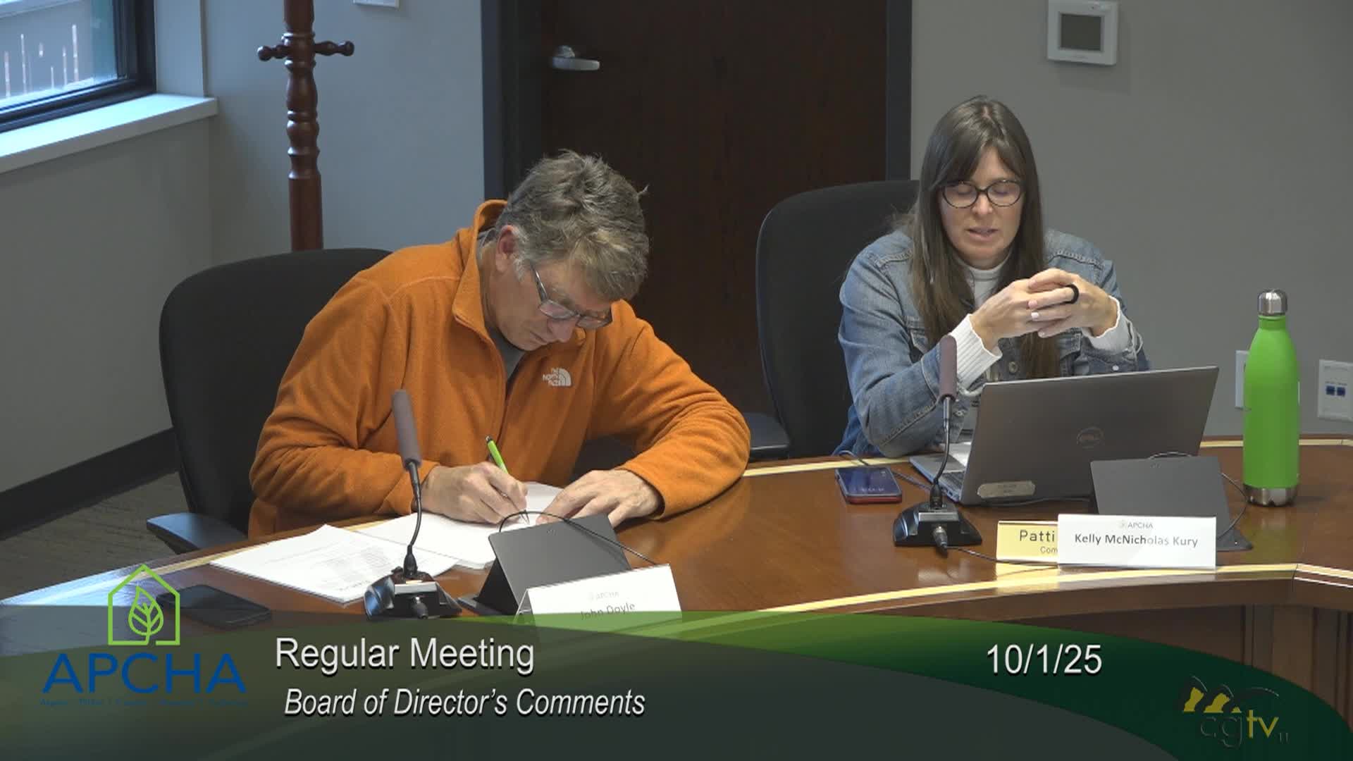 Aspen Pitkin County Housing Authority: A.P.C.H.A. Regular Meeting 10/1/25