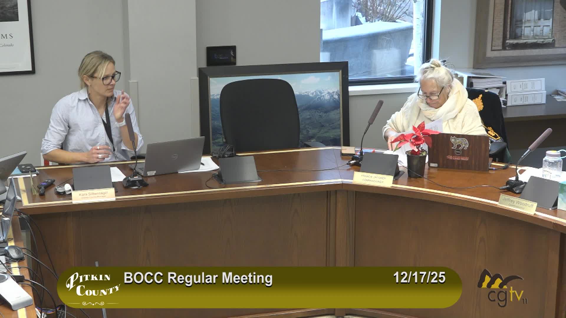 Pitkin County BoCC Regular Meeting 12/17/25
