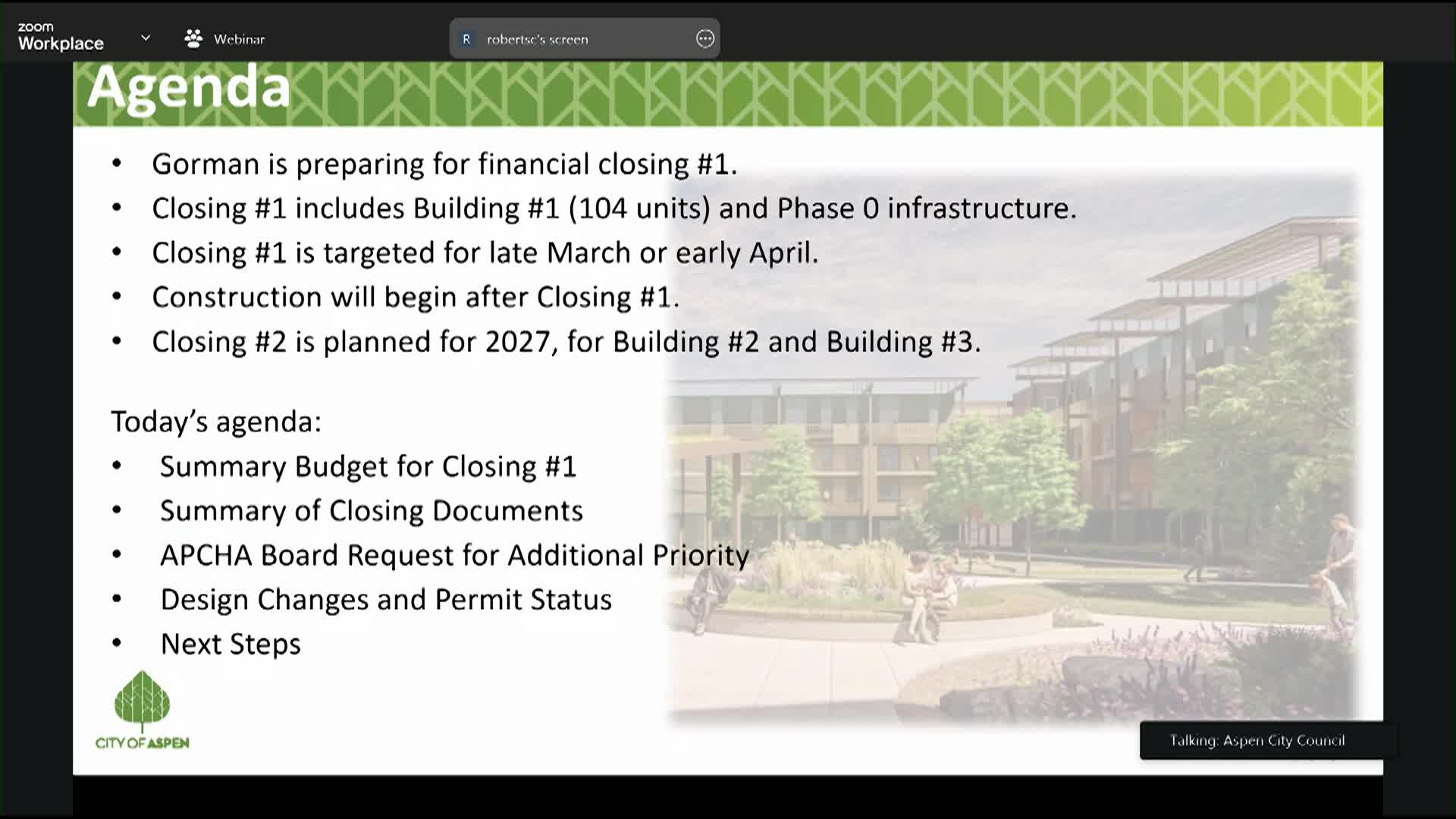 Thumbnail image for Aspen City Council Work Session 3/9/26