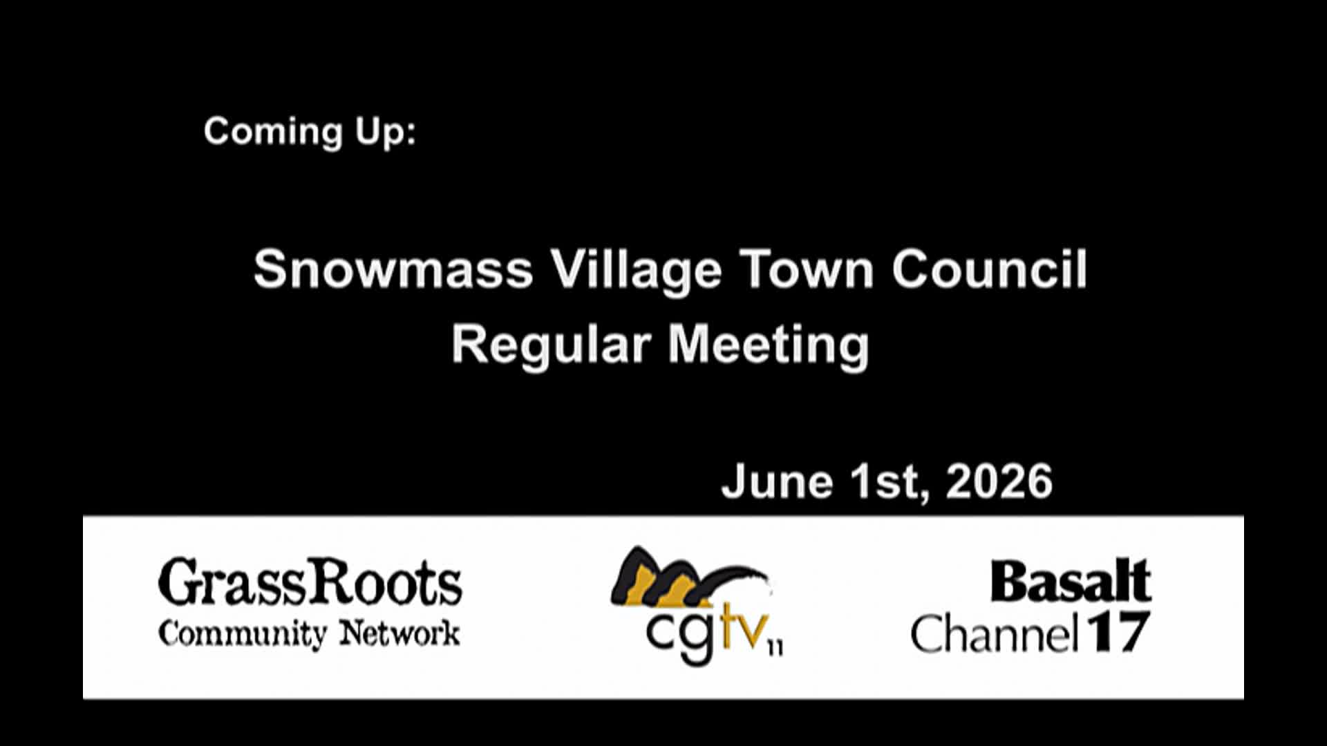 Thumbnail image for Town of Snowmass Village Regular Meeting 6/1/26