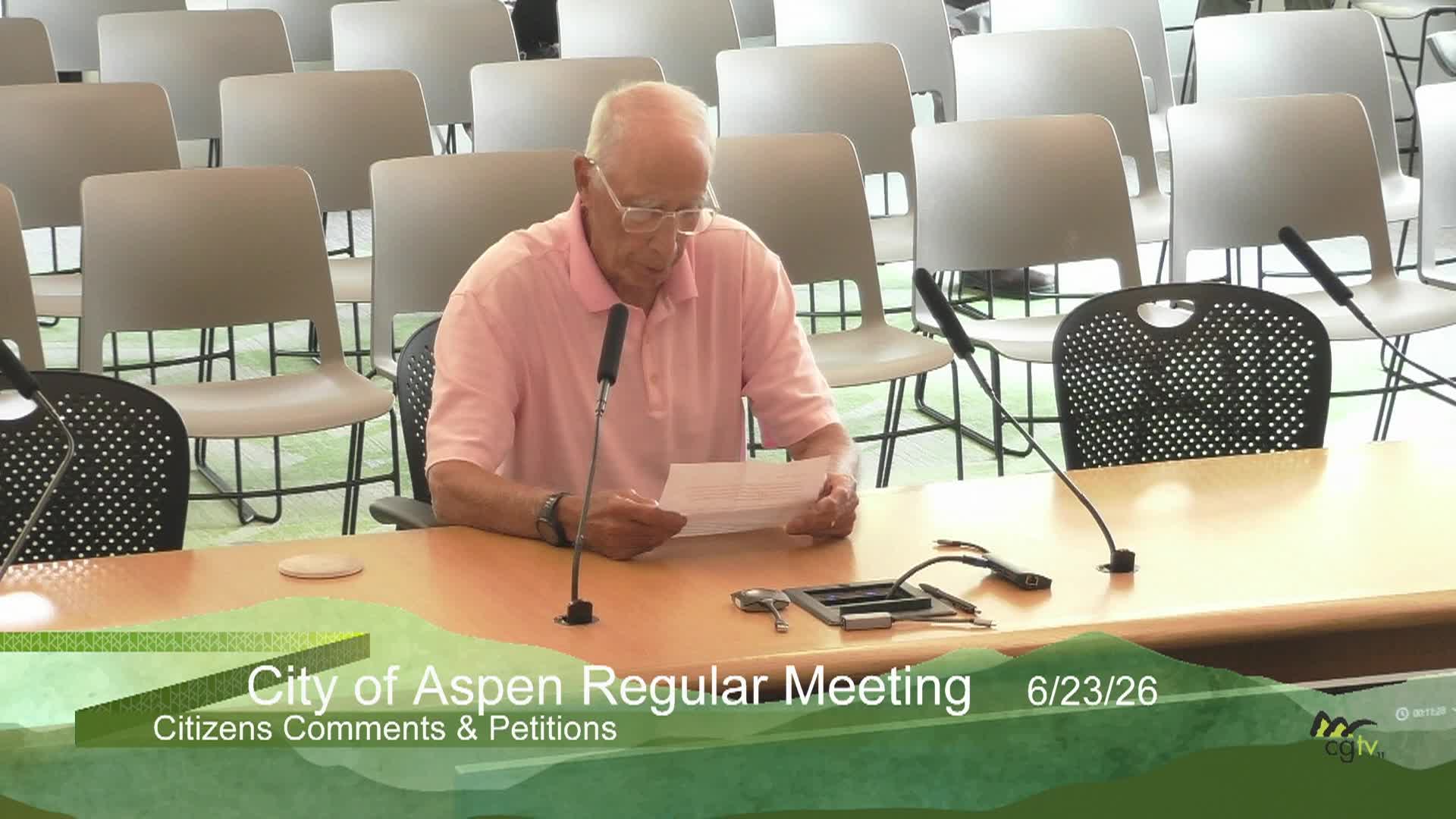 Thumbnail image for Aspen City Council Regular Meeting 6/23/26