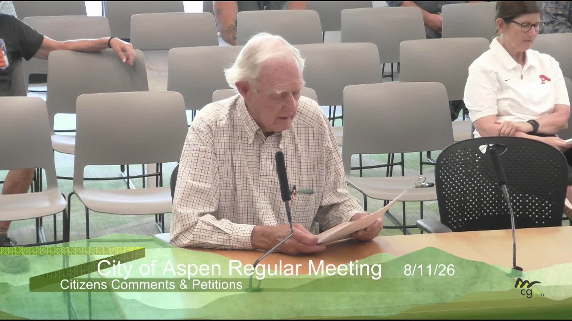 Thumbnail image for Aspen City Council Regular Meeting 8/11/26